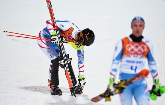 2014 Winter Olympics. Alpine skiing. Men. Slalom