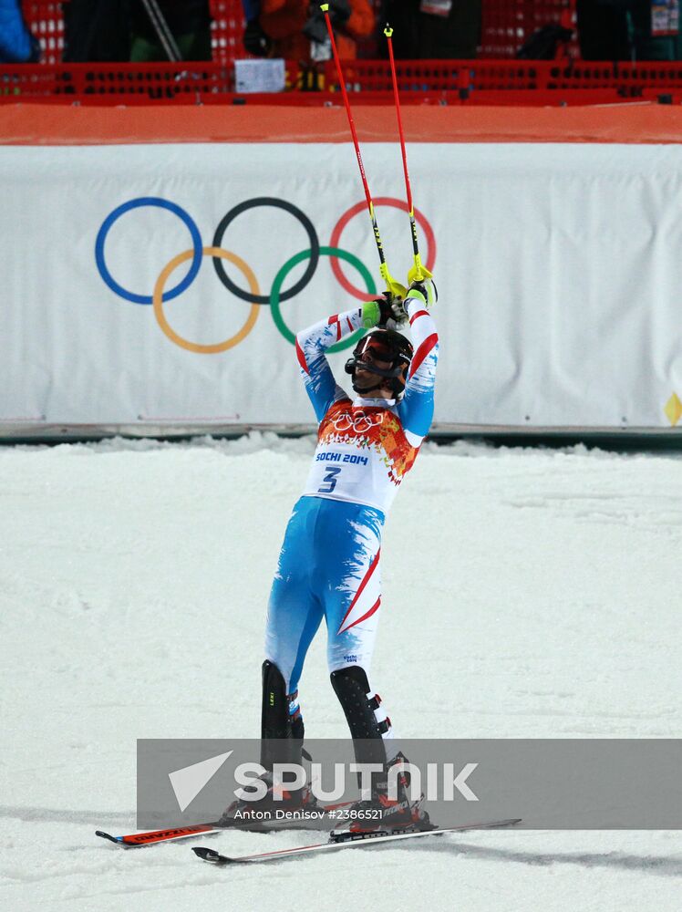 2014 Winter Olympics. Alpine skiing. Men. Slalom