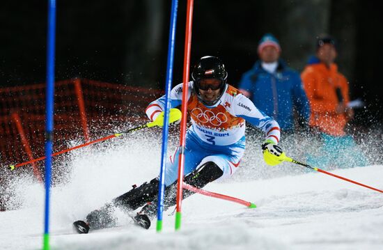 2014 Winter Olympics. Alpine skiing. Men. Slalom