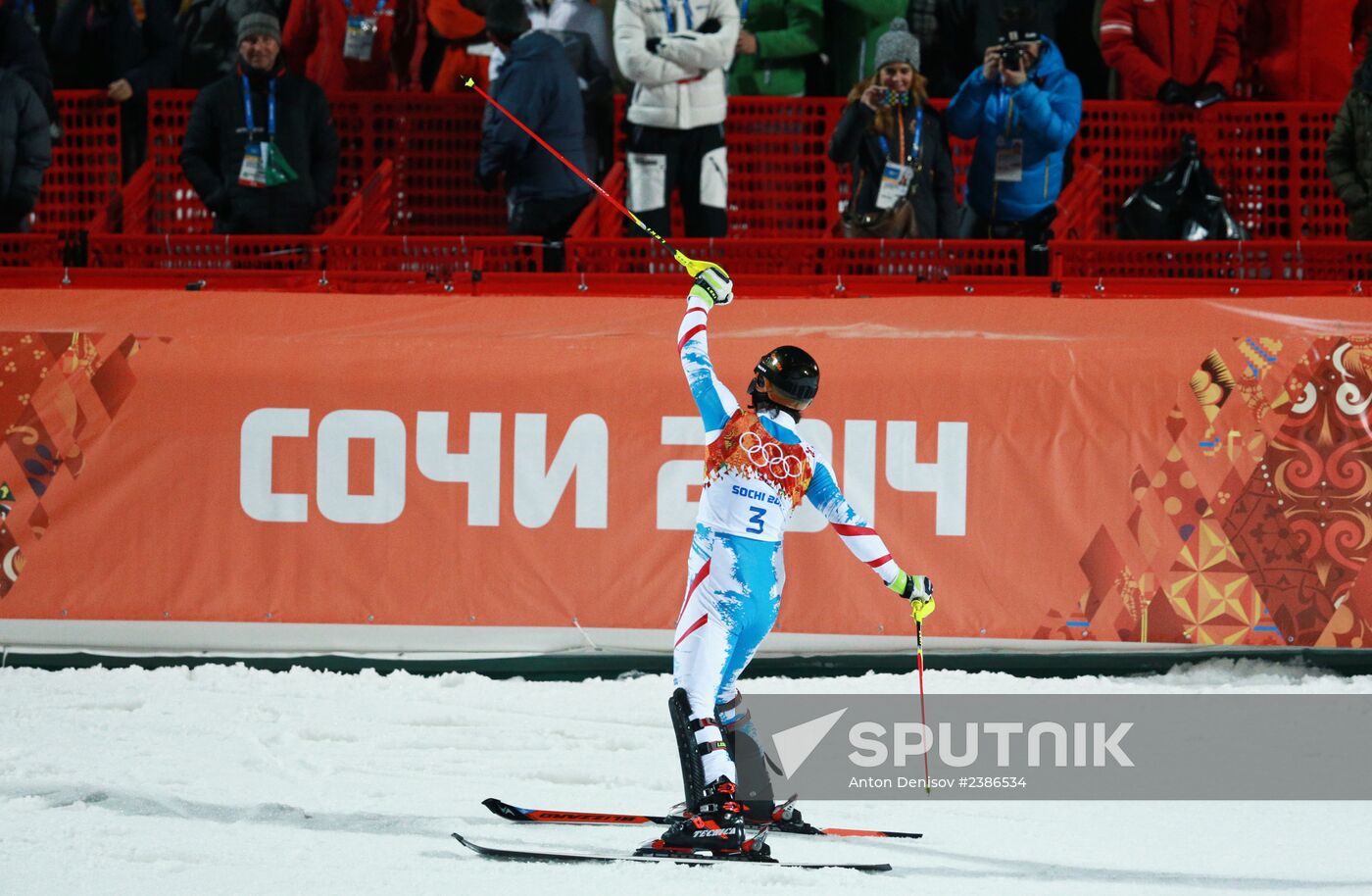 2014 Winter Olympics. Alpine skiing. Men. Slalom