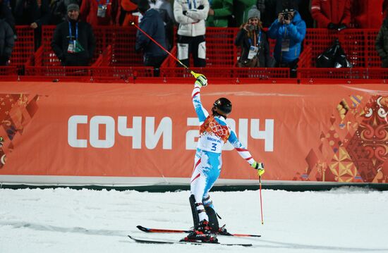 2014 Winter Olympics. Alpine skiing. Men. Slalom