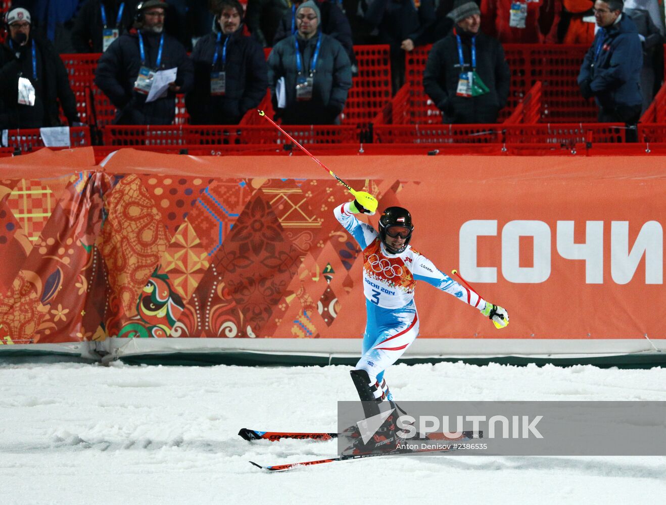 2014 Winter Olympics. Alpine skiing. Men. Slalom