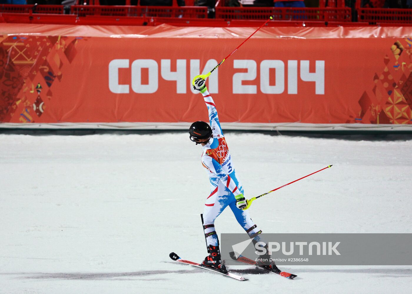2014 Winter Olympics. Alpine skiing. Men. Slalom
