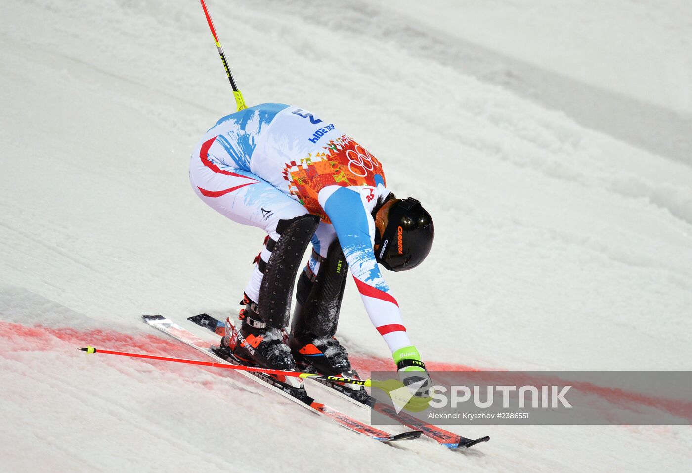 2014 Winter Olympics. Alpine skiing. Men. Slalom