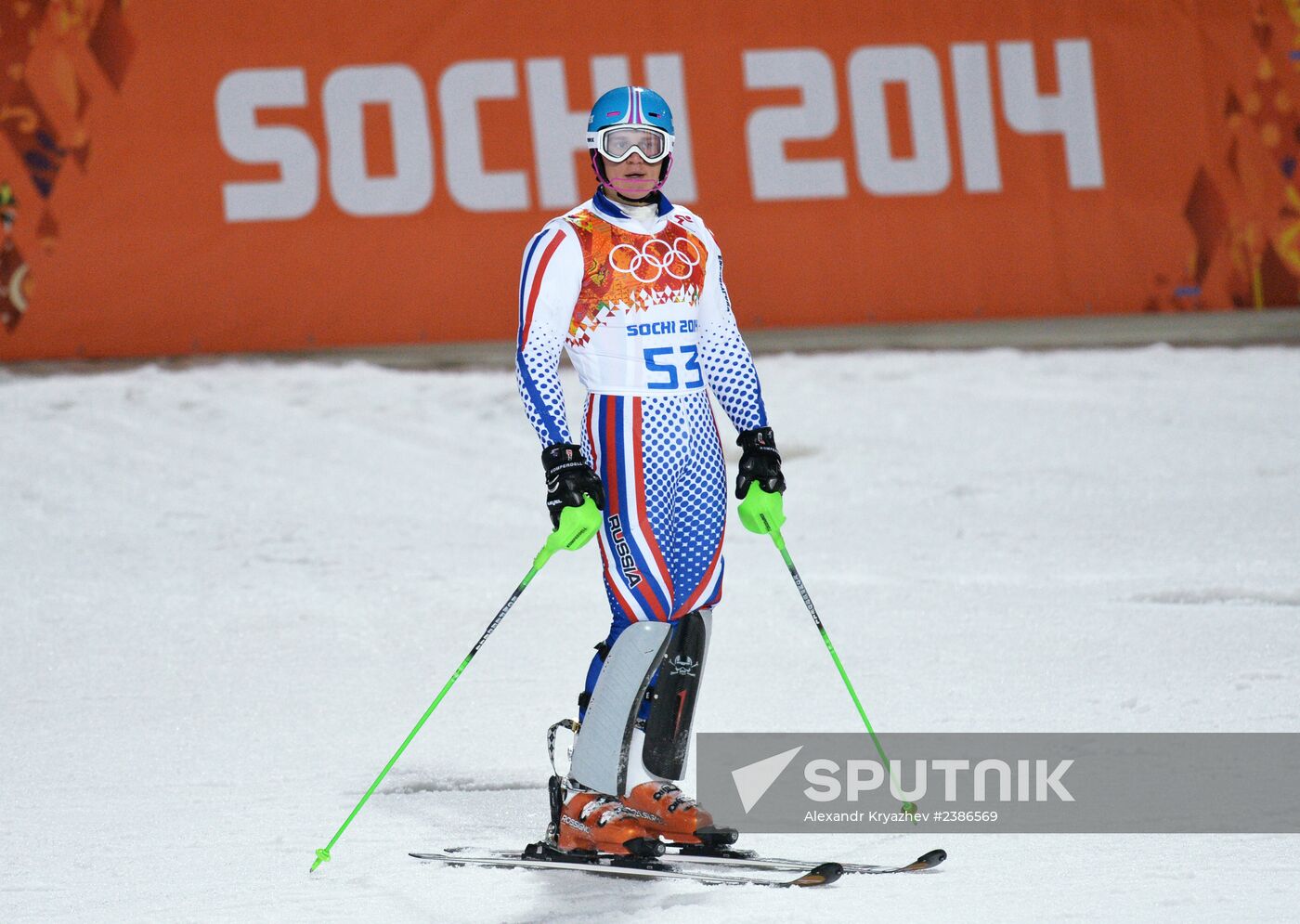 2014 Winter Olympics. Alpine skiing. Men. Slalom