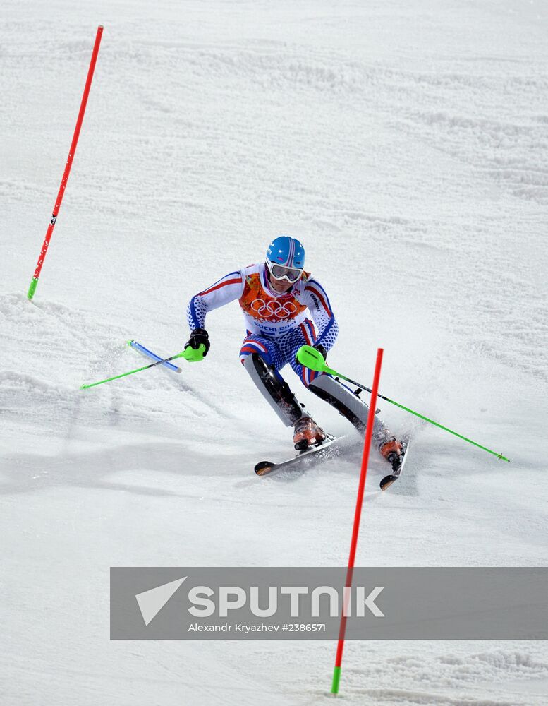2014 Winter Olympics. Alpine skiing. Men. Slalom