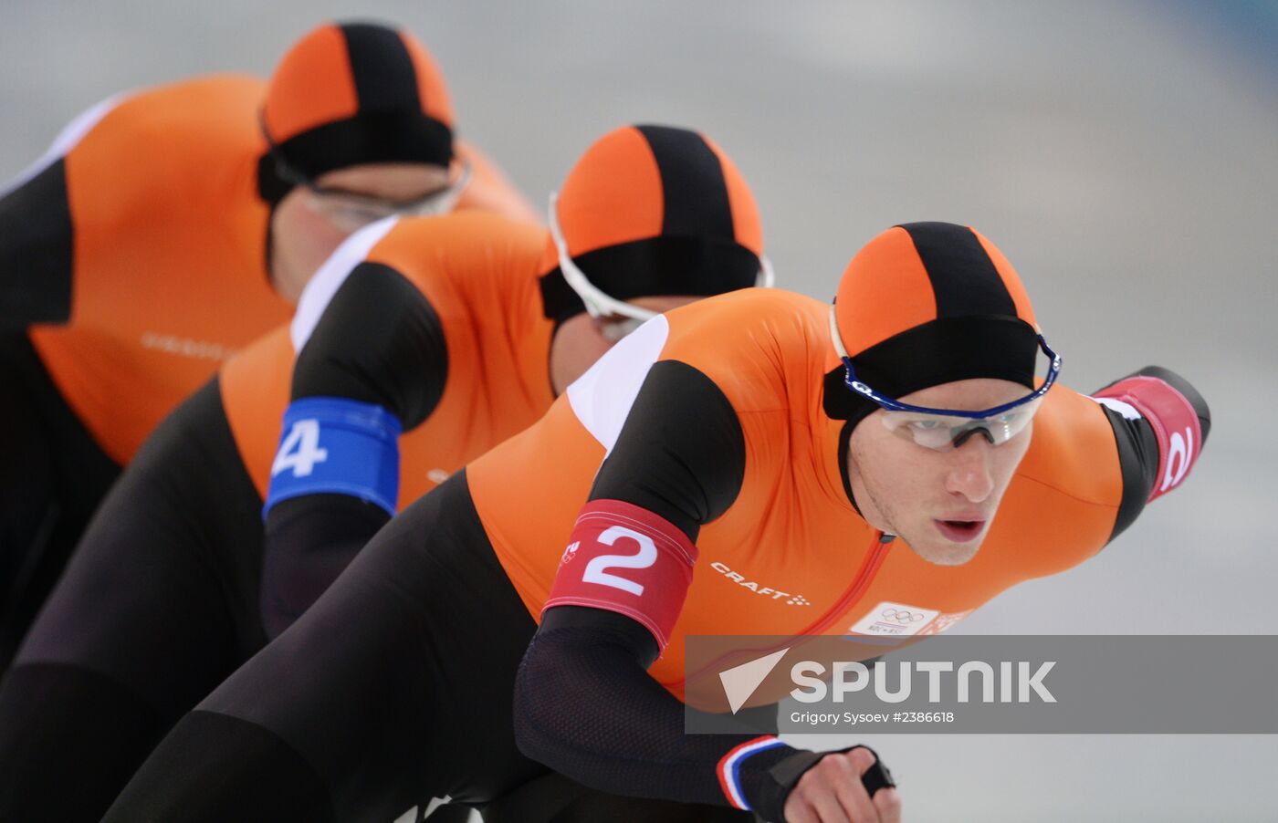 2014 Winter Olympics. Speed skating. Men. Team pursuit. Finals