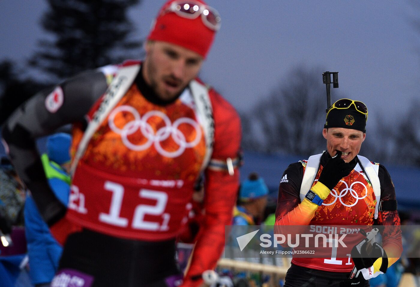 2014 Winter Olympics. Biathlon. Men. Relay