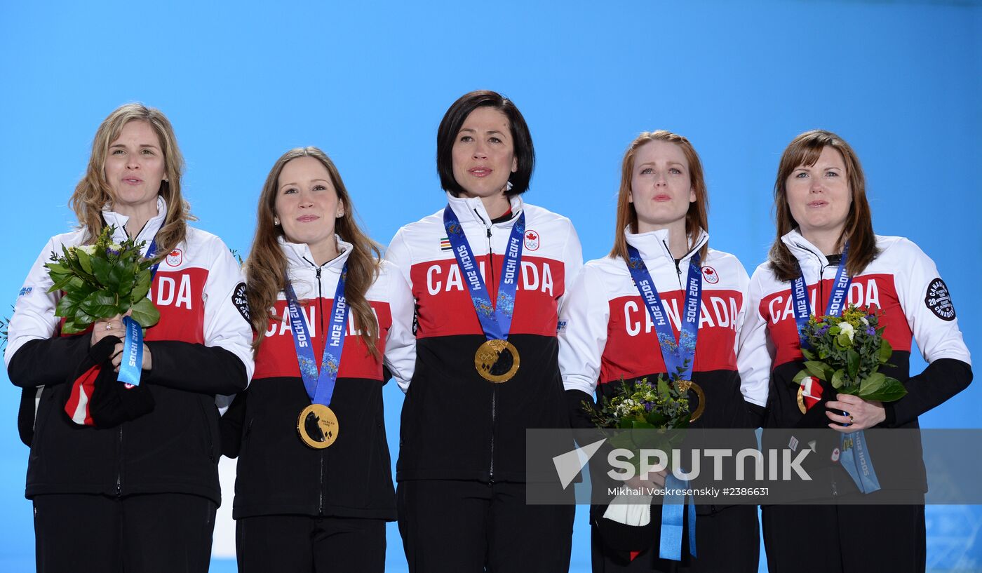 2014 Winter Olympics. Medal ceremony. Day Fifteen