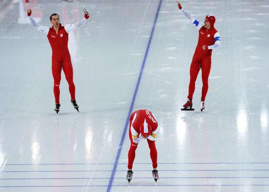 2014 Winter Olympics. Speed skating. Men. Team pursuit. Finals