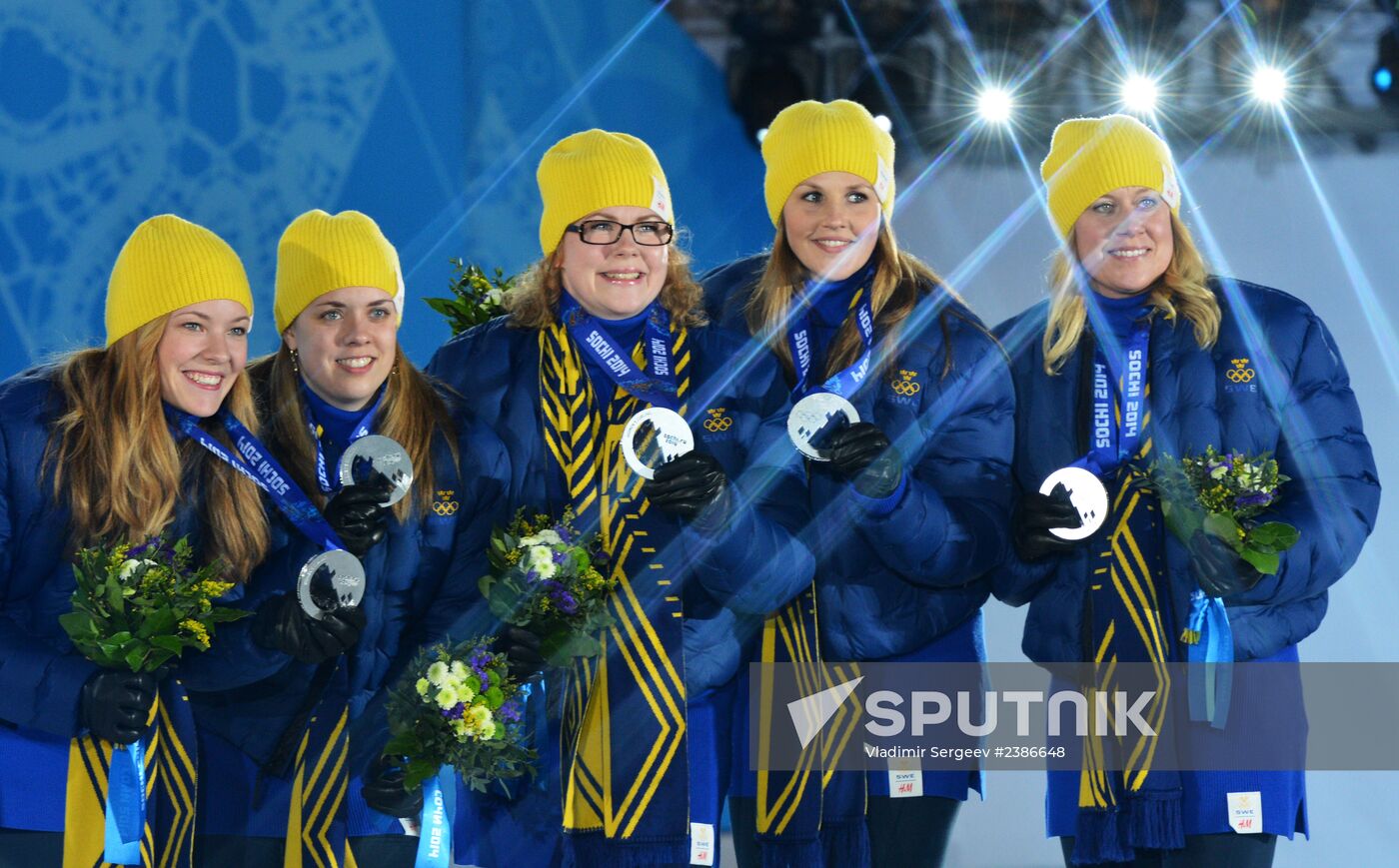 2014 Winter Olympics. Medal ceremony. Day Fifteen