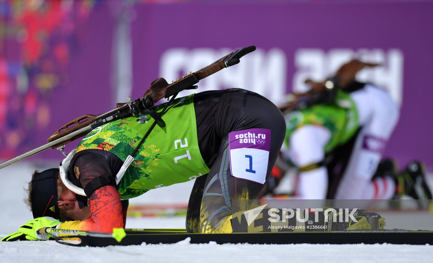 2014 Winter Olympics. Biathlon. Men. Relay
