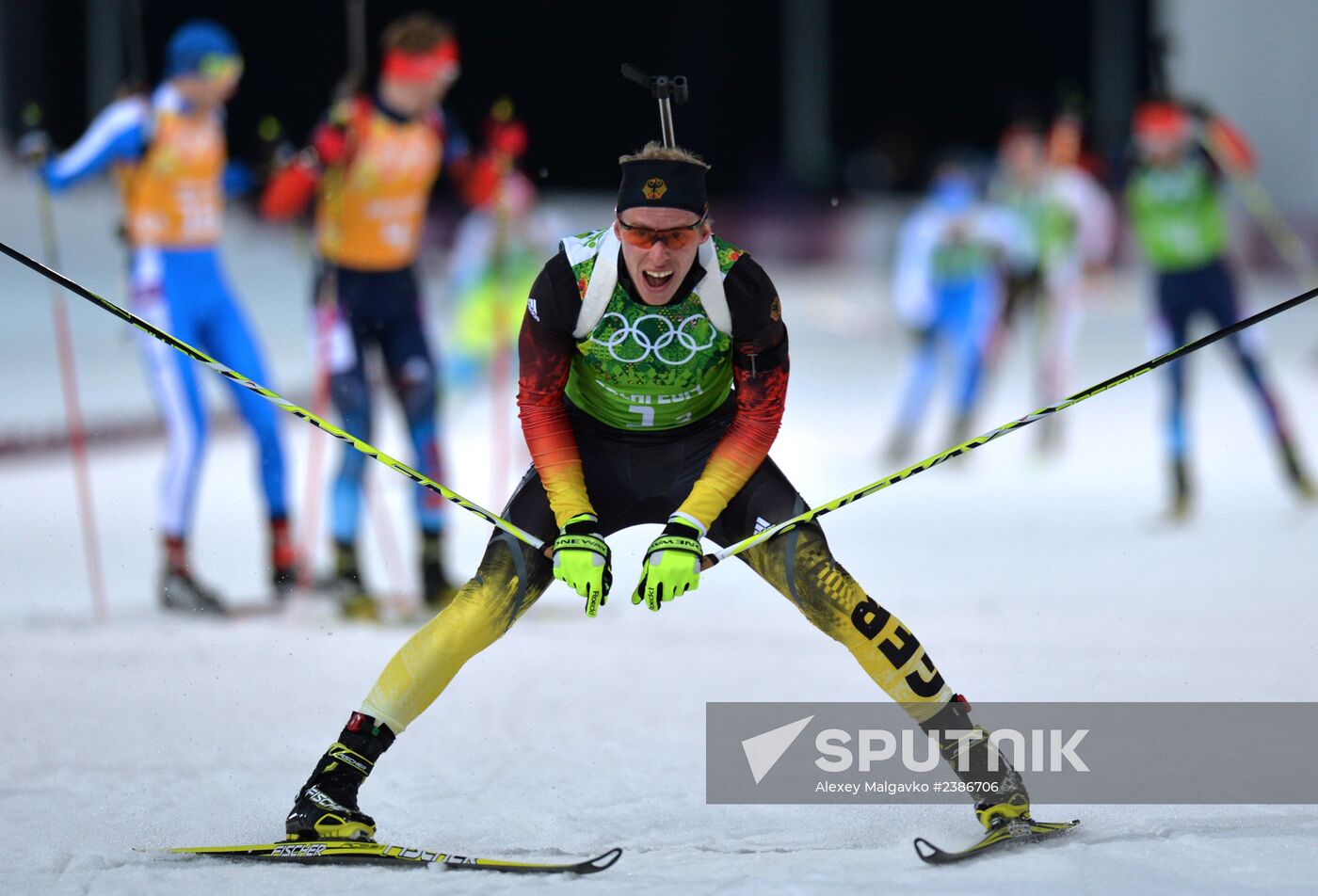 2014 Winter Olympics. Biathlon. Men. Relay