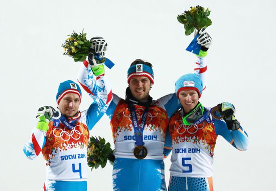 2014 Winter Olympics. Alpine skiing. Men. Slalom