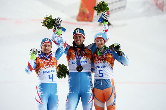 2014 Winter Olympics. Alpine skiing. Men. Slalom