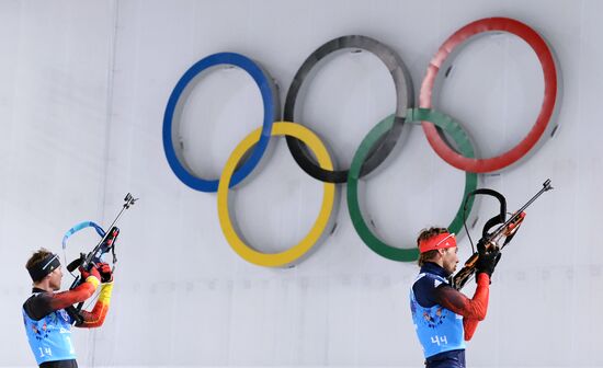 2014 Winter Olympics. Biathlon. Men. Relay