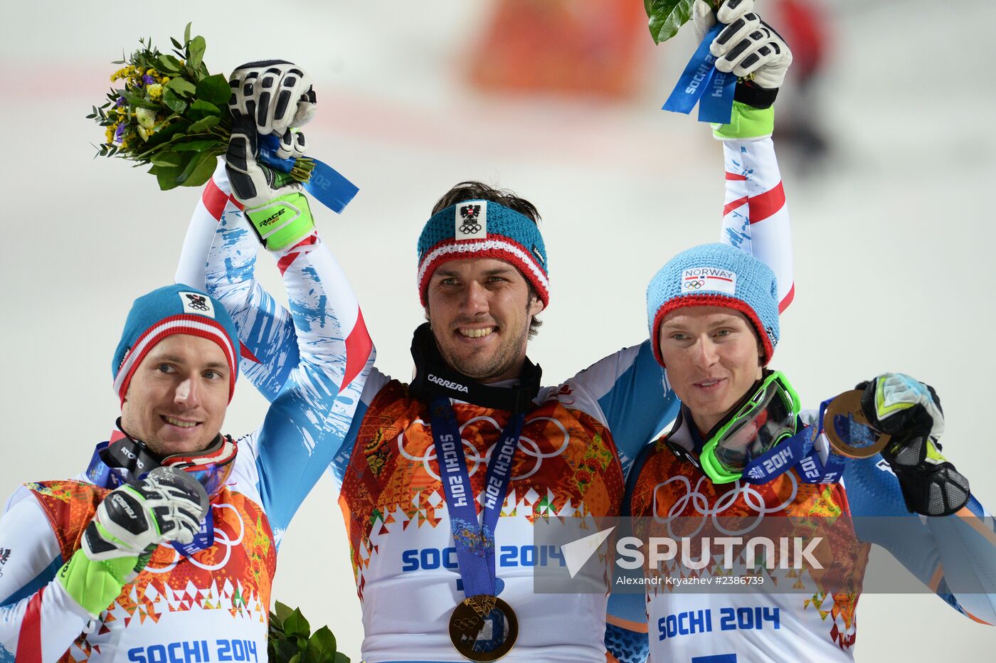 2014 Winter Olympics. Alpine skiing. Men. Slalom