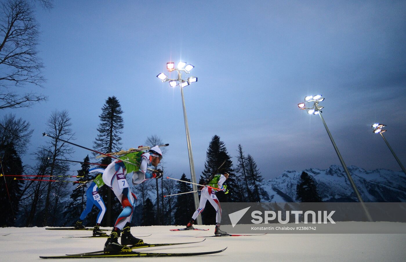 2014 Winter Olympics. Biathlon. Men. Relay