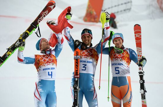 2014 Winter Olympics. Alpine skiing. Men. Slalom