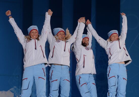 2014 Winter Olympics. Medal ceremony. Day Fifteen