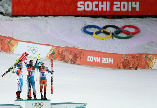 2014 Winter Olympics. Alpine skiing. Men. Slalom