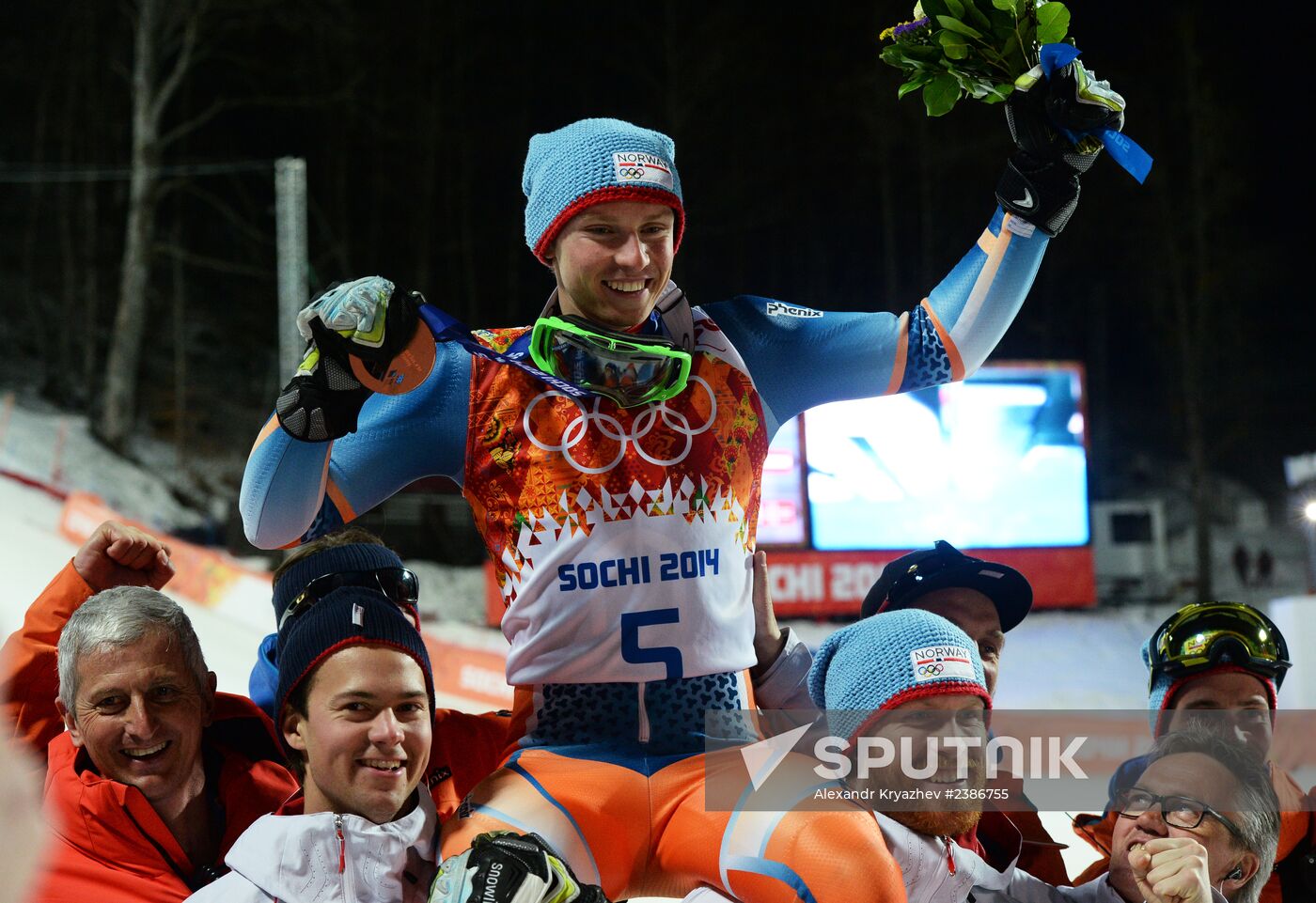 2014 Winter Olympics. Alpine skiing. Men. Slalom