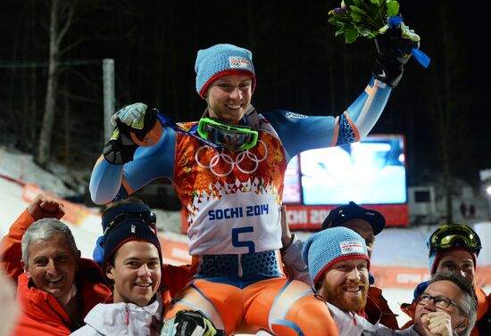 2014 Winter Olympics. Alpine skiing. Men. Slalom