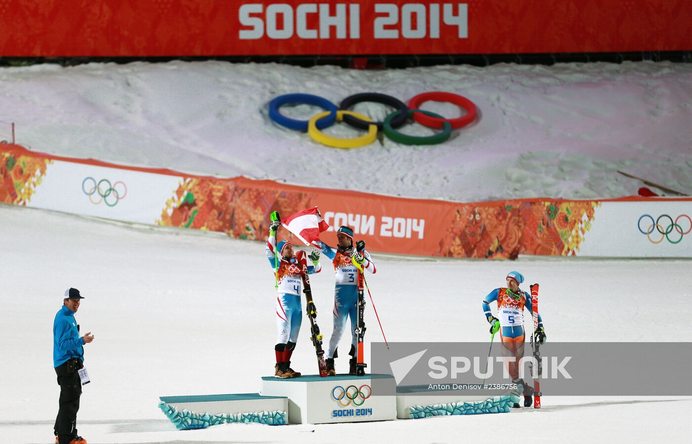 2014 Winter Olympics. Alpine skiing. Men. Slalom
