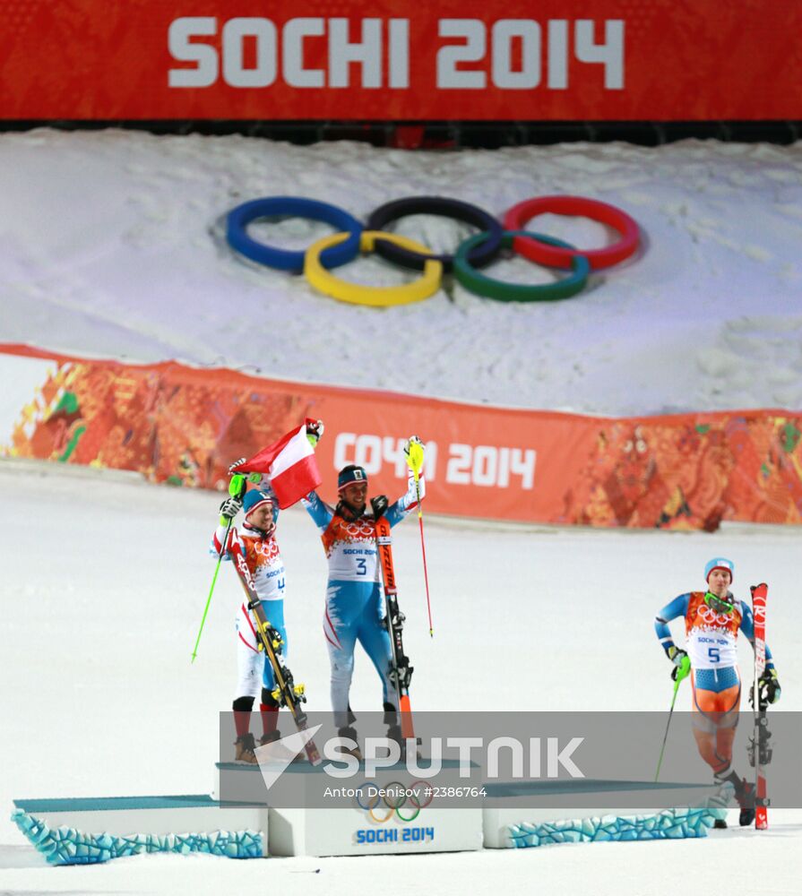 2014 Winter Olympics. Alpine skiing. Men. Slalom