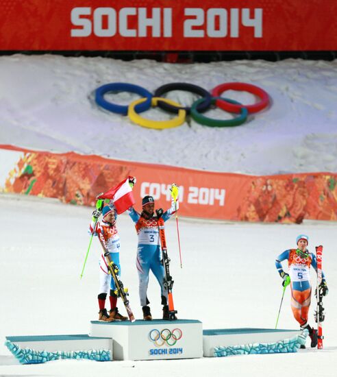 2014 Winter Olympics. Alpine skiing. Men. Slalom