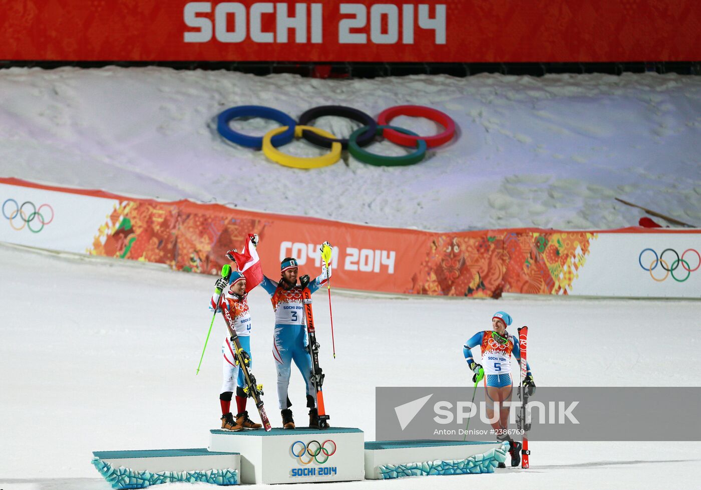 2014 Winter Olympics. Alpine skiing. Men. Slalom