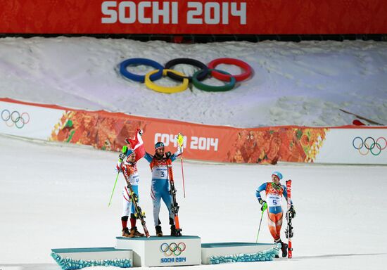 2014 Winter Olympics. Alpine skiing. Men. Slalom