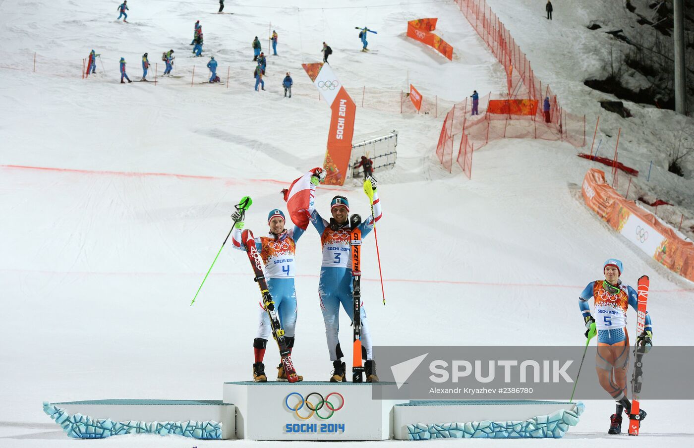 2014 Winter Olympics. Alpine skiing. Men. Slalom