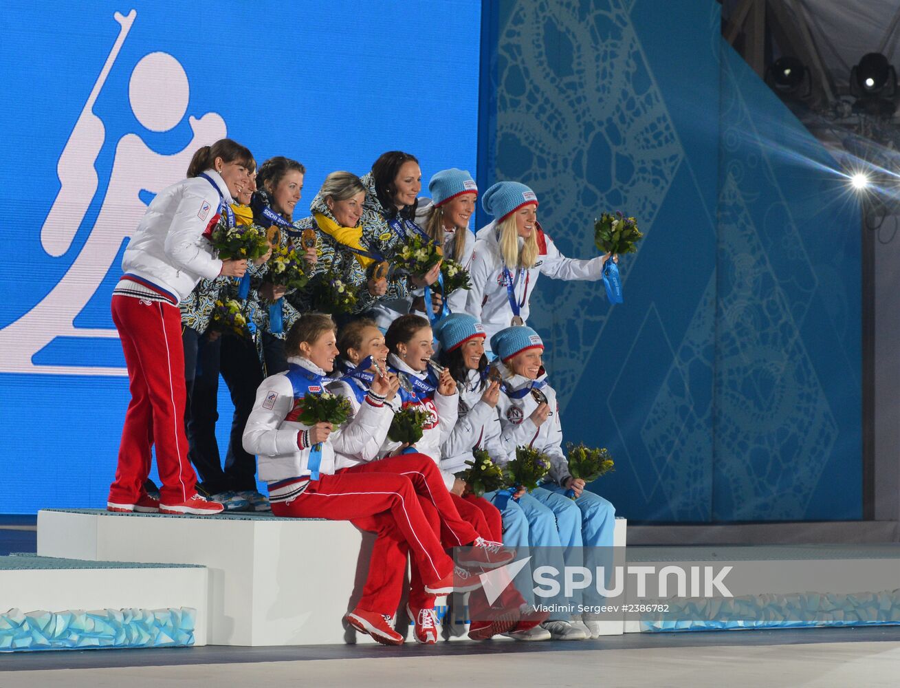 2014 Winter Olympics. Medal ceremony. Day Fifteen