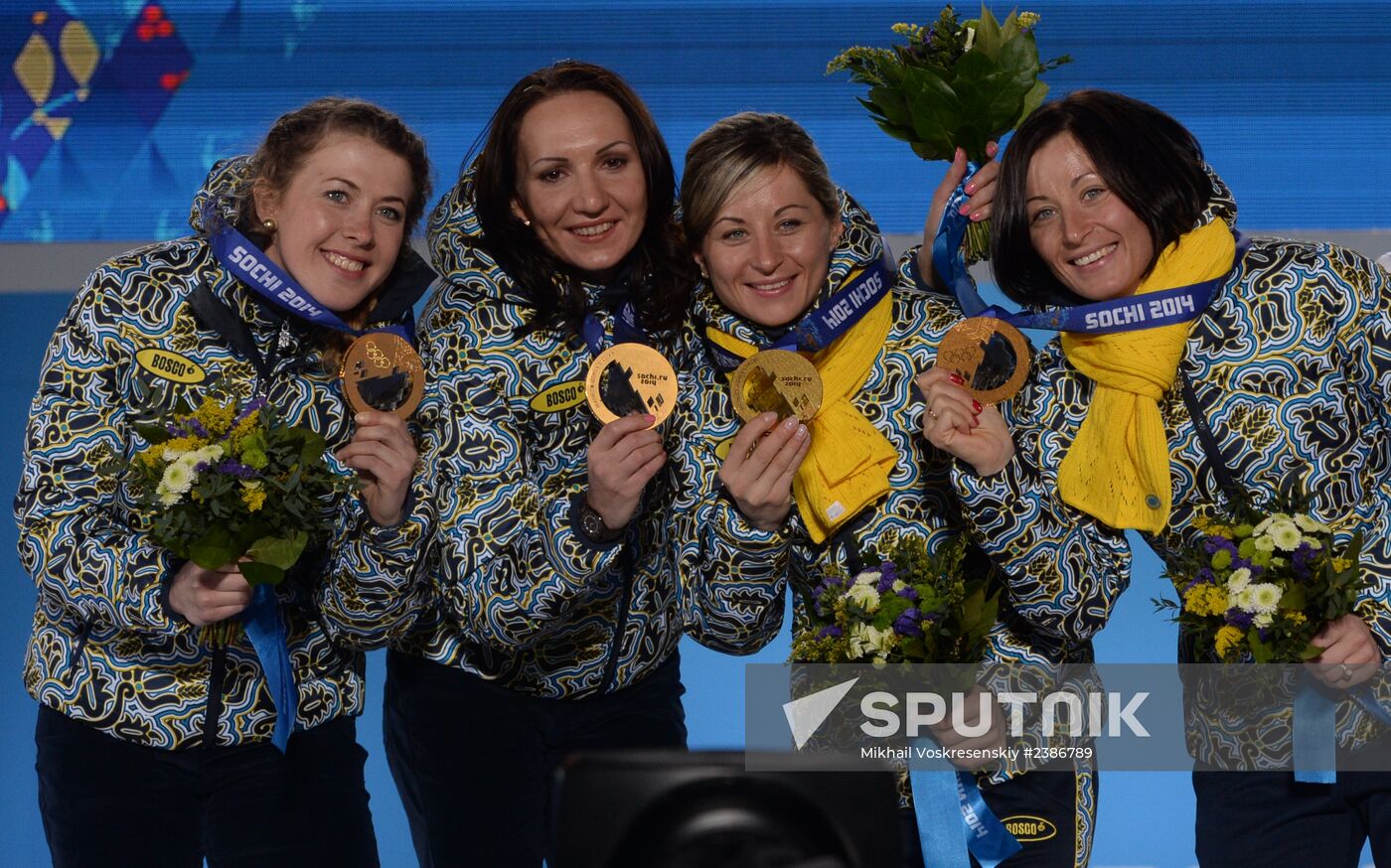 2014 Winter Olympics. Medal ceremony. Day Fifteen