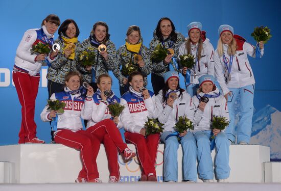 2014 Winter Olympics. Medal ceremony. Day Fifteen