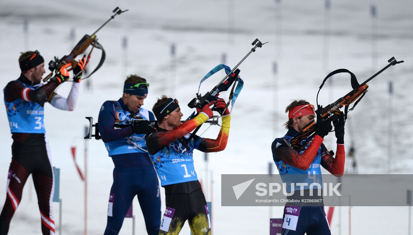 2014 Winter Olympics. Biathlon. Men. Relay