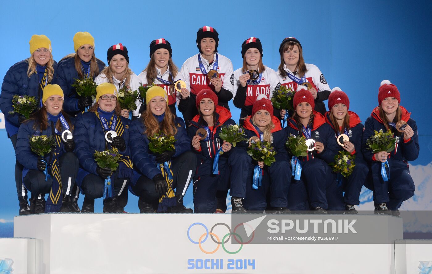 2014 Winter Olympics. Medal ceremony. Day Fifteen