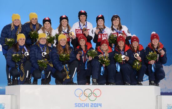 2014 Winter Olympics. Medal ceremony. Day Fifteen