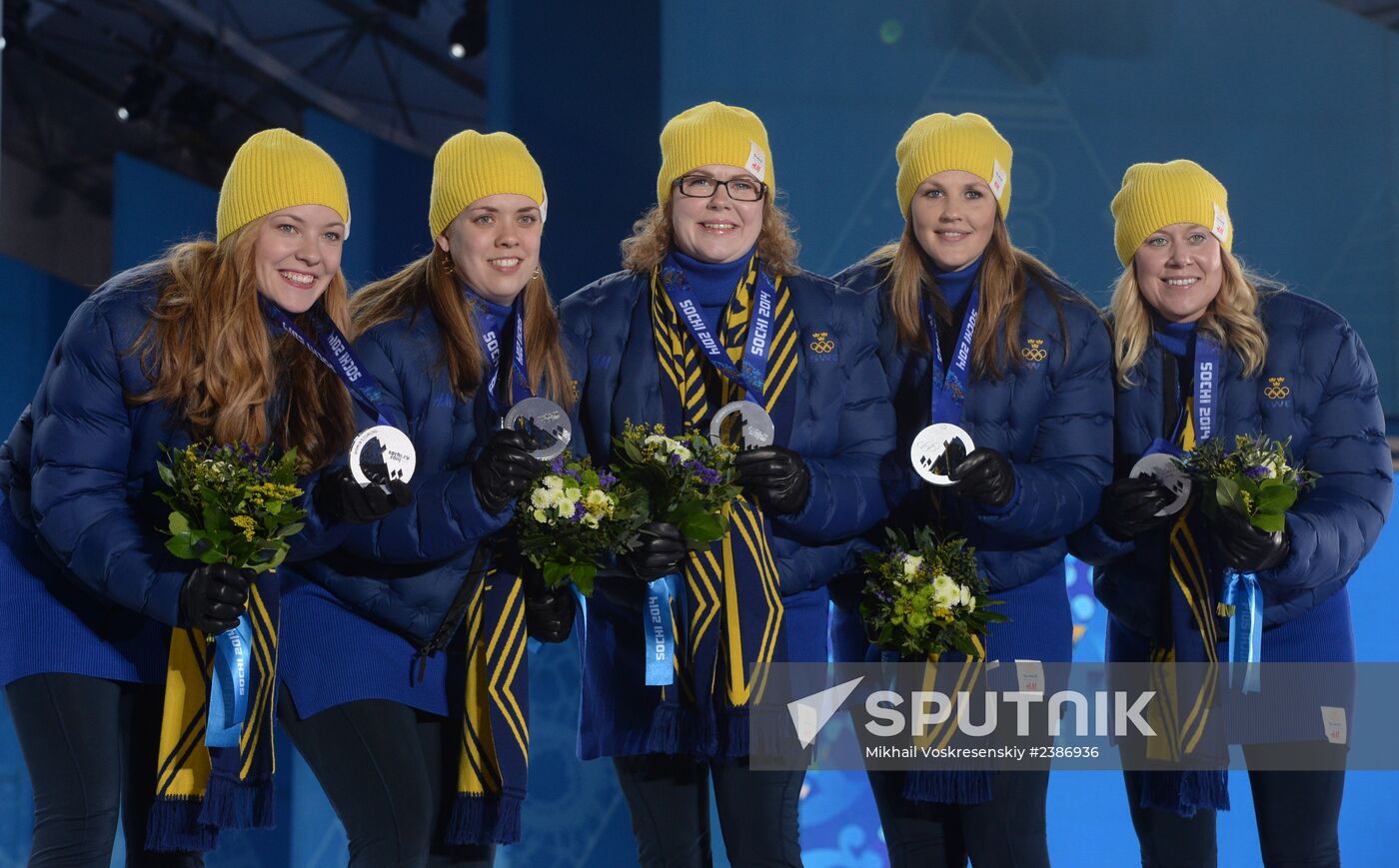 2014 Winter Olympics. Medal ceremony. Day Fifteen