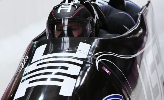 2014 Winter Olympics. Bobsleigh. Four-man. Day One