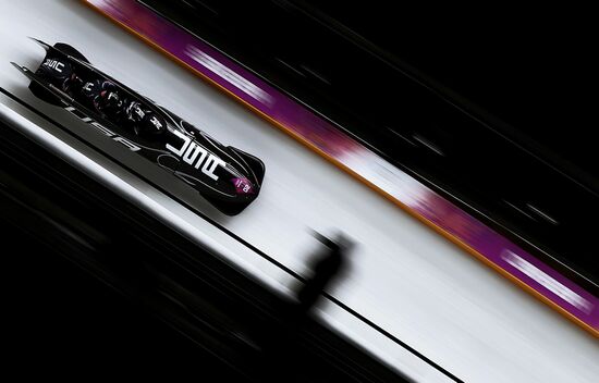 2014 Winter Olympics. Bobsleigh. Four-man. Day One