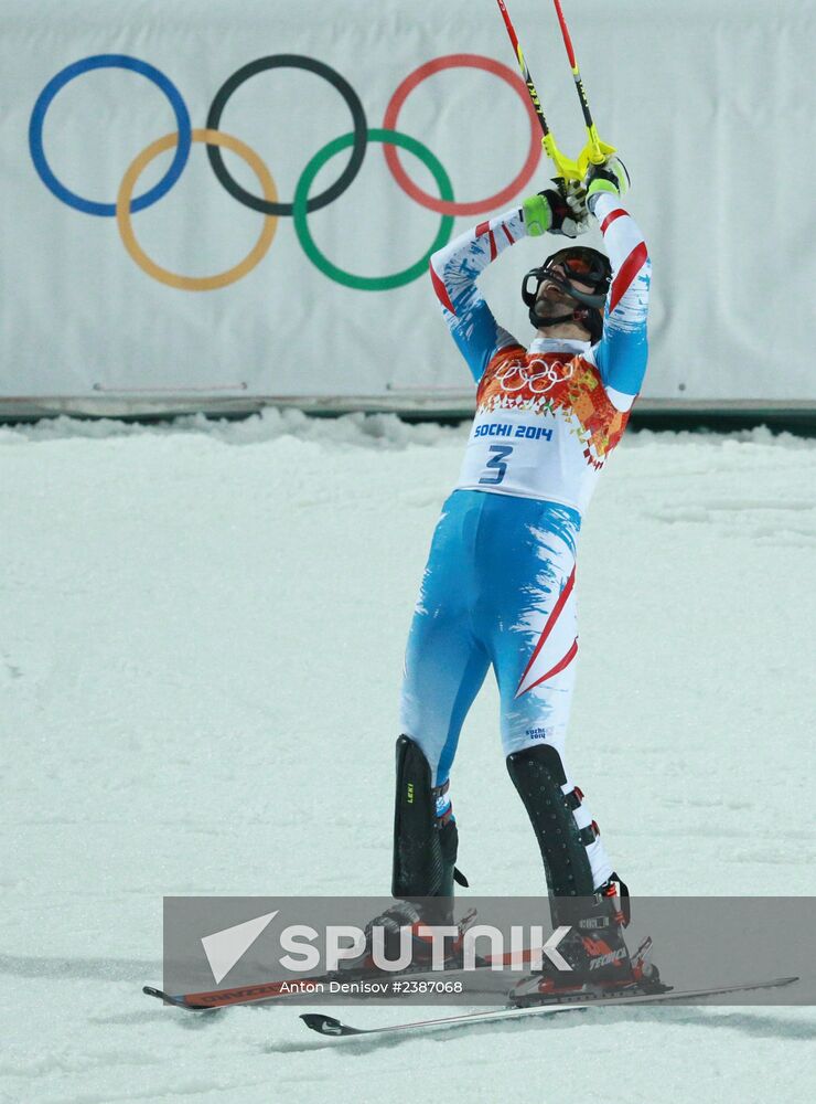 2014 Winter Olympics. Alpine skiing. Men. Slalom