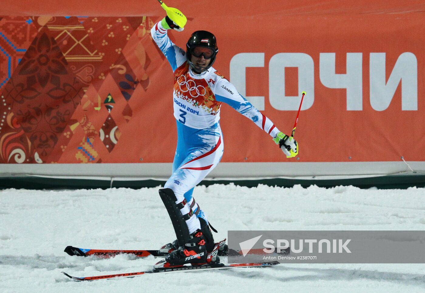 2014 Winter Olympics. Alpine skiing. Men. Slalom