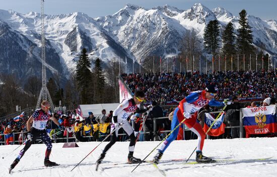 2014 Winter Olympics. Cross-country skiing. Men. Mass start race