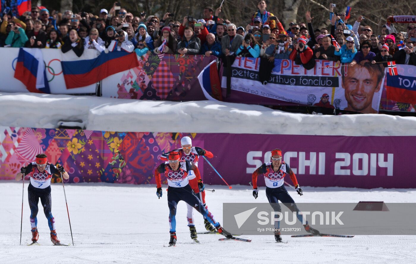 2014 Winter Olympics. Cross-country skiing. Men. Mass start race