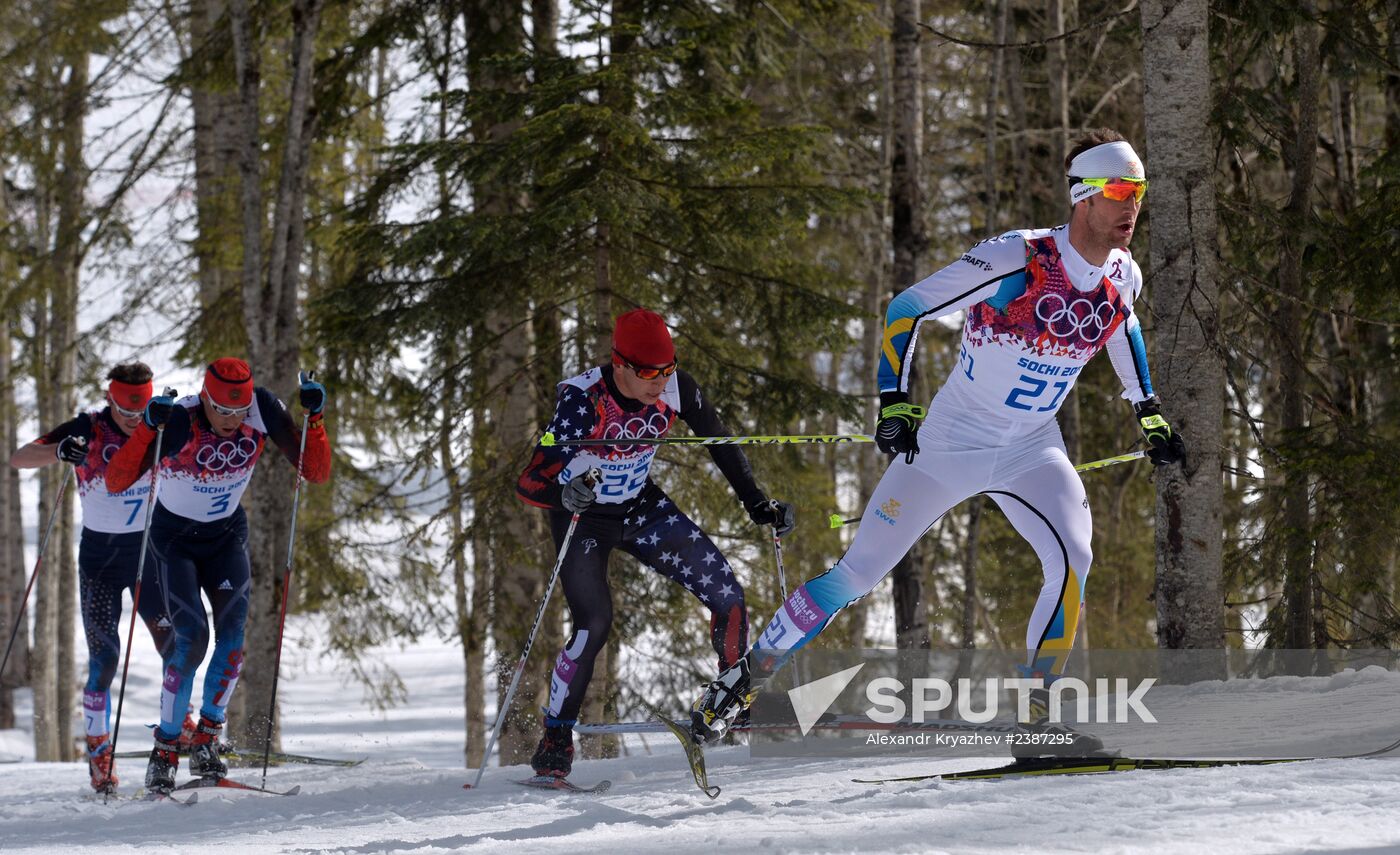 2014 Winter Olympics. Cross-country skiing. Men. Mass start race