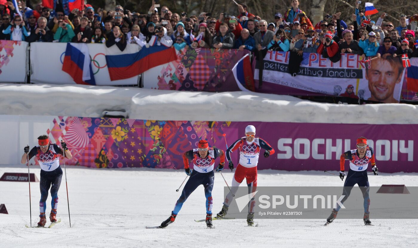2014 Winter Olympics. Cross-country skiing. Men. Mass start race