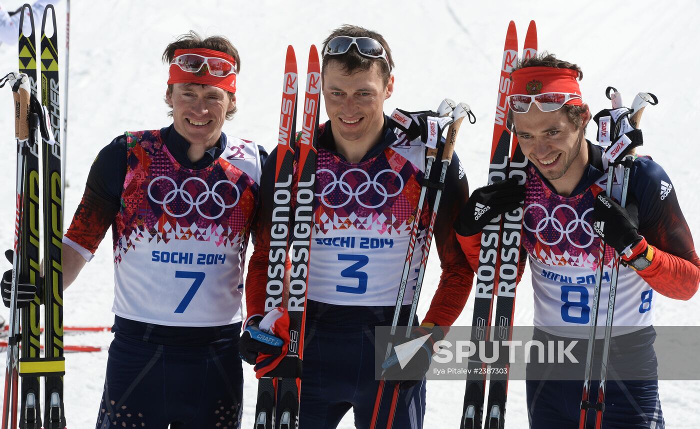 2014 Winter Olympics. Cross-country skiing. Men. Mass start race