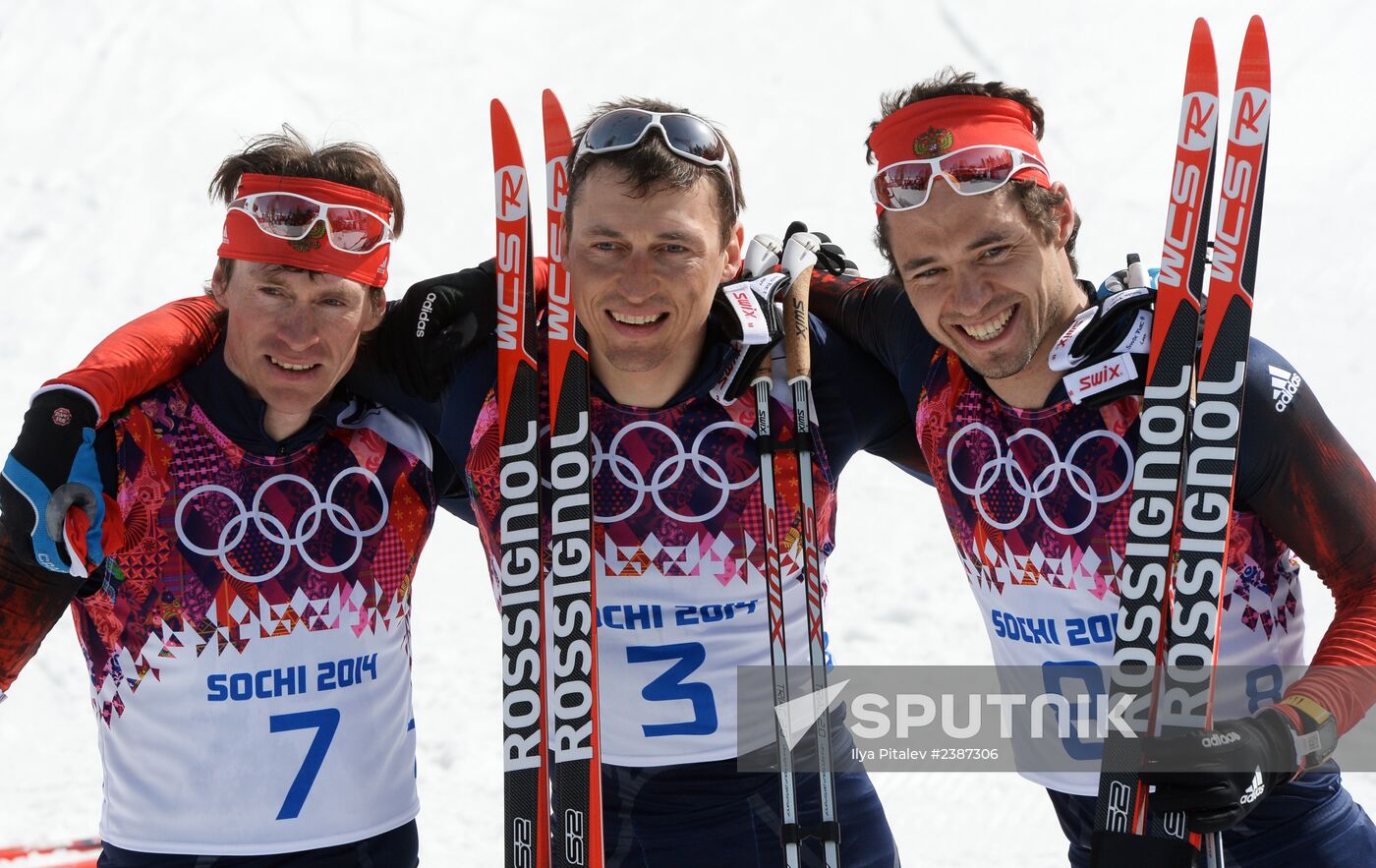 2014 Winter Olympics. Cross-country skiing. Men. Mass start race